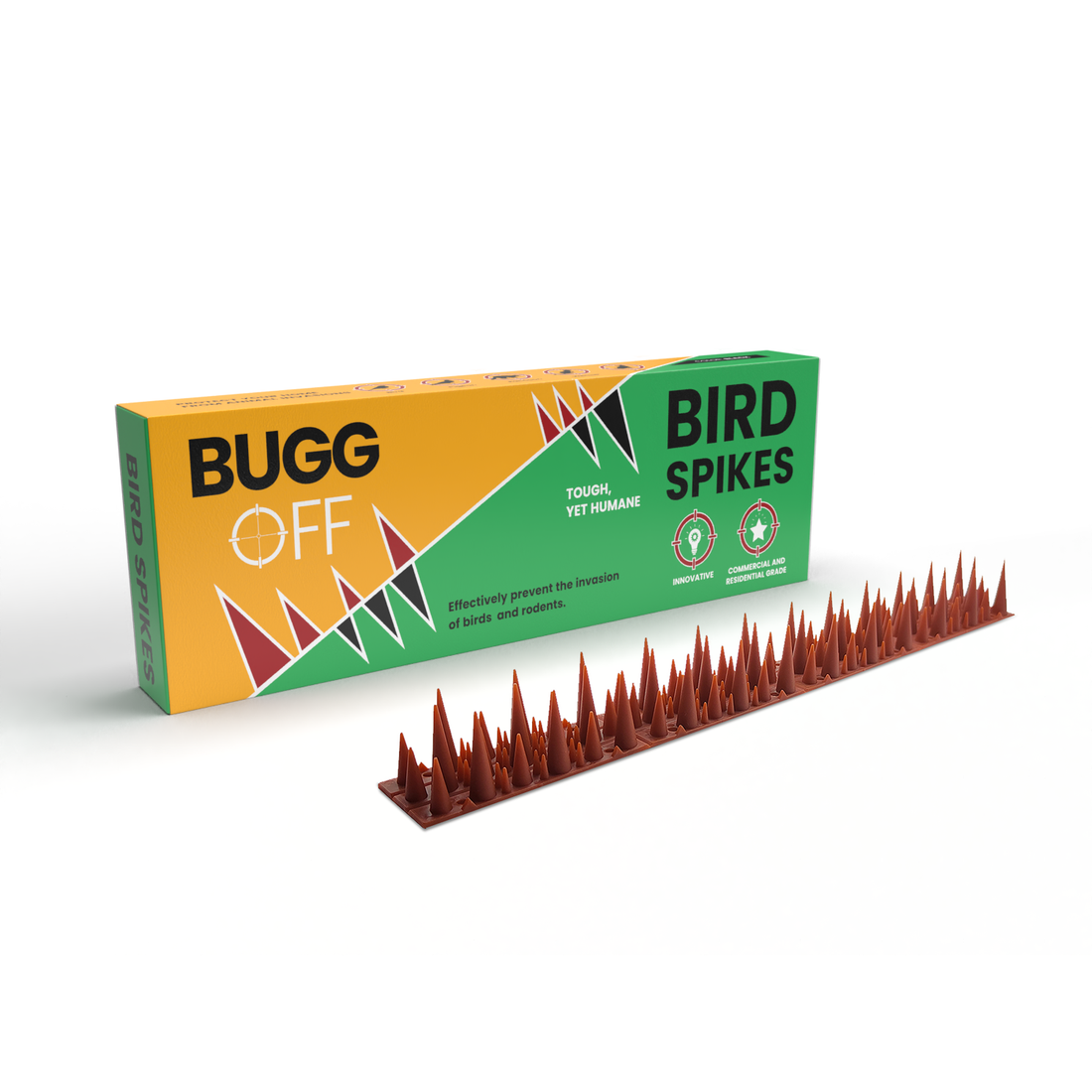 Unique Pattern Plastic Bird & Rodent Deterrent Spikes, Humane & effective!