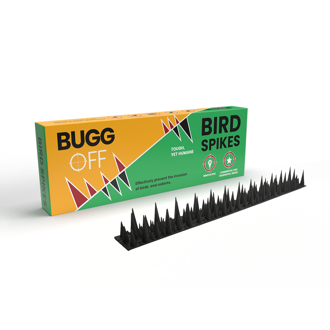 Unique Pattern Plastic Bird & Rodent Deterrent Spikes, Humane & effective!