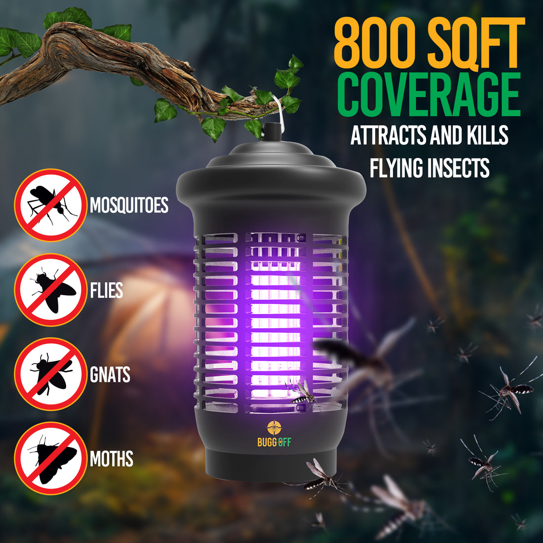 Outdoor 3500V 20 Watt Commercial Electric Mosquito Bug Zapper