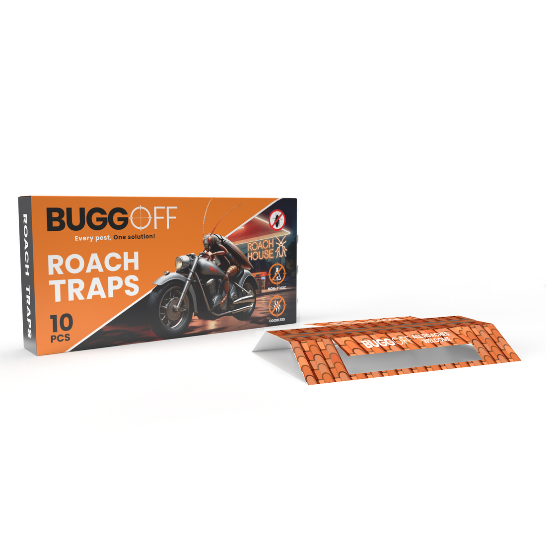 Trampas adhesivas con cebo para cucarachas Roach House, ¡sin productos químicos ni pesticidas! 