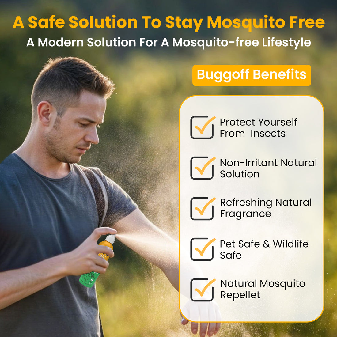 All Natural Mosquito, Gnats & Tick Spray Repellent Oil (DEET FREE)